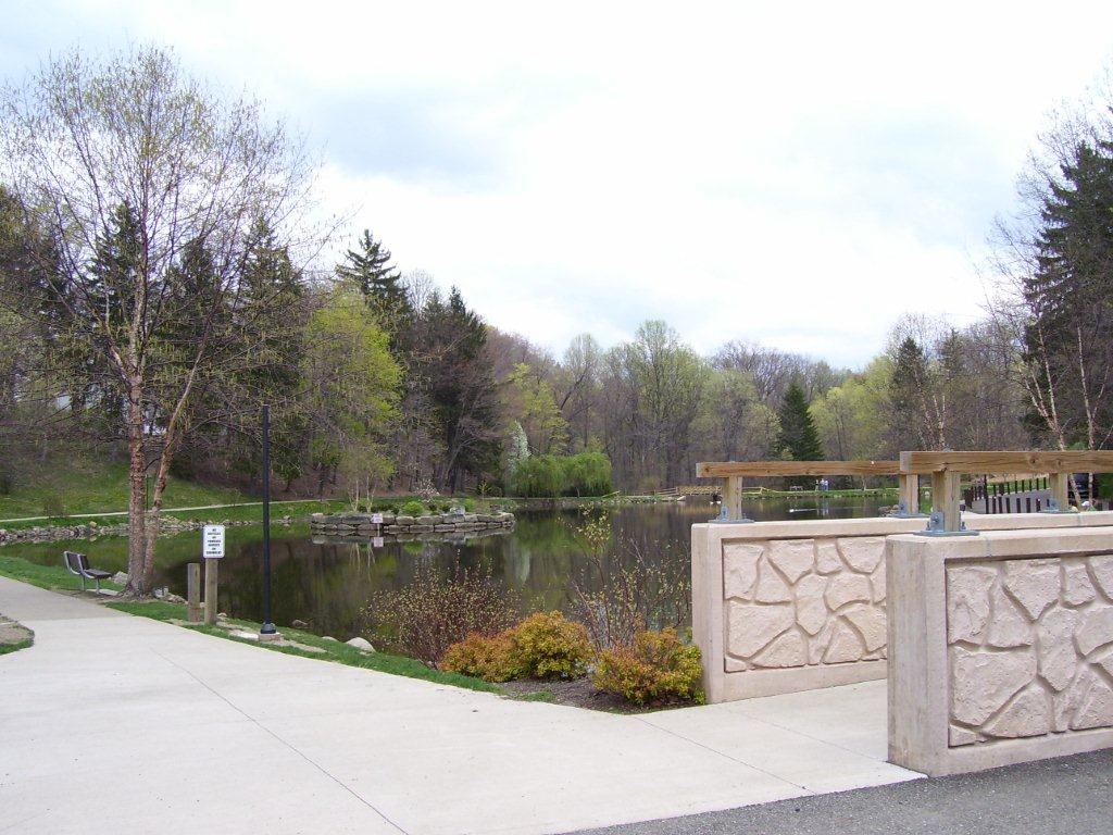 Bridge and Pond in Park